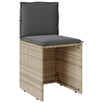 3 részes világosszürke polyrattan bisztrógarnitúra párnákkal 6