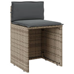 3 részes szürke polyrattan bisztrógarnitúra párnákkal 5