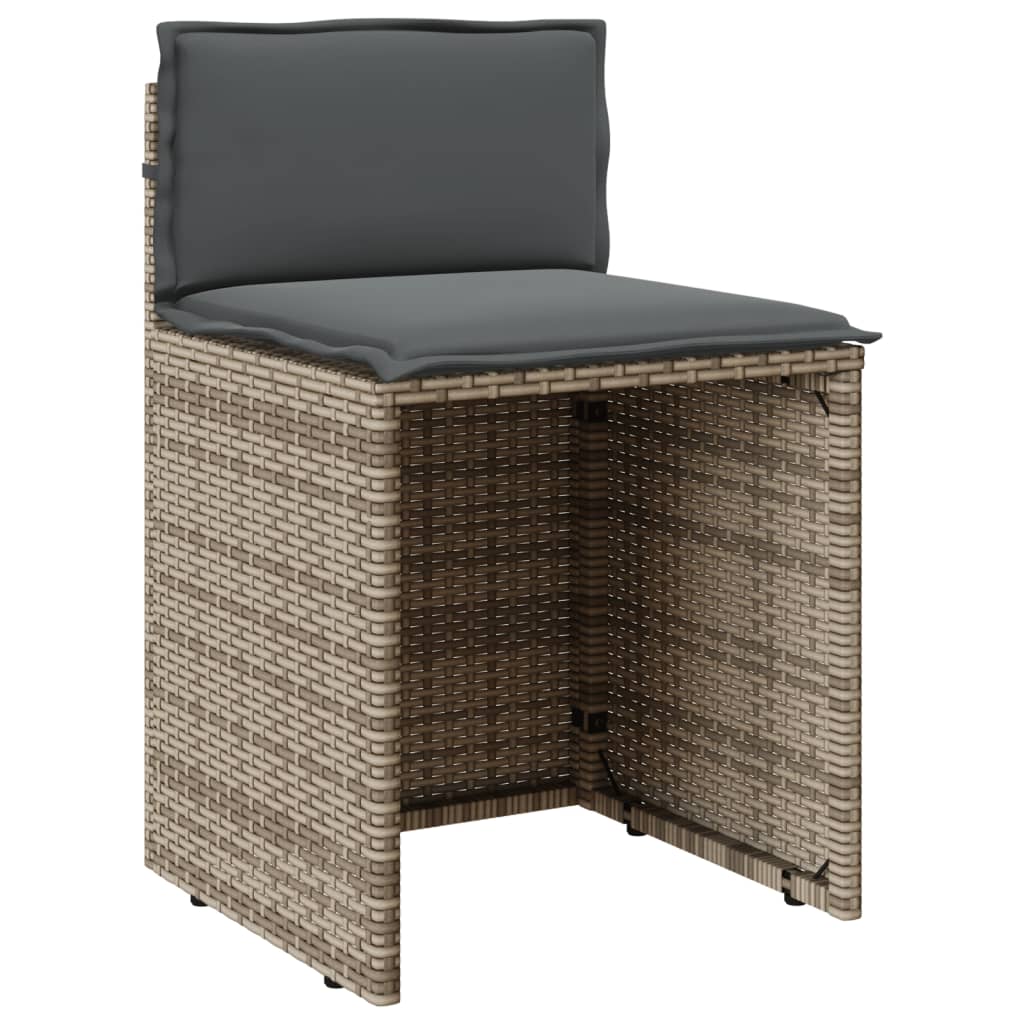 3 részes szürke polyrattan bisztrógarnitúra párnákkal 5