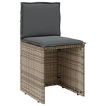 3 részes szürke polyrattan bisztrógarnitúra párnákkal 6