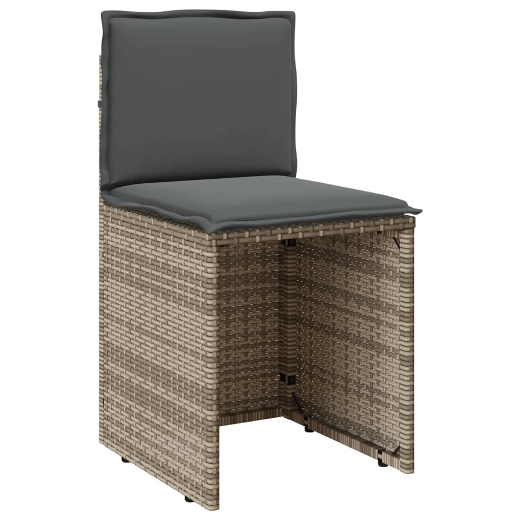 3 részes szürke polyrattan bisztrógarnitúra párnákkal 6