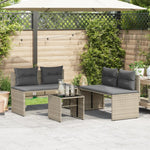 4 részes világosszürke polyrattan kerti ülőgarnitúra párnákkal 3