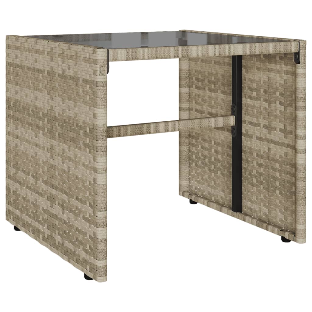 4 részes világosszürke polyrattan kerti ülőgarnitúra párnákkal 5