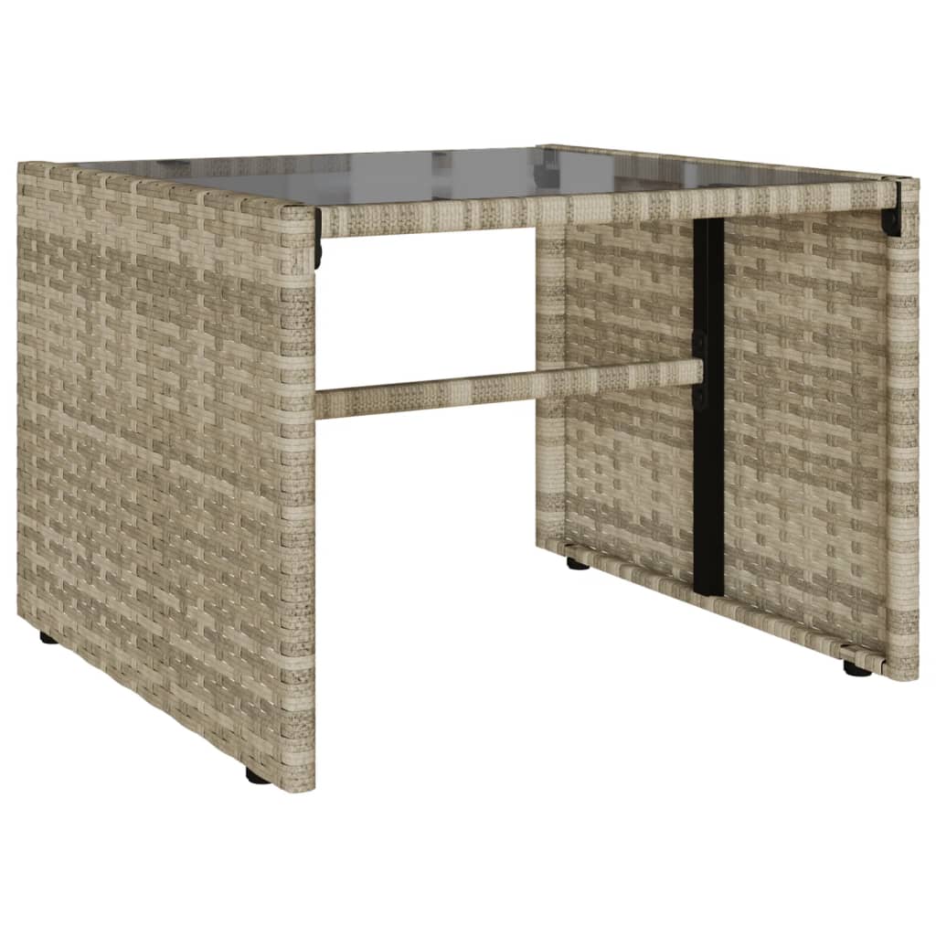 4 részes világosszürke polyrattan kerti ülőgarnitúra párnákkal 6