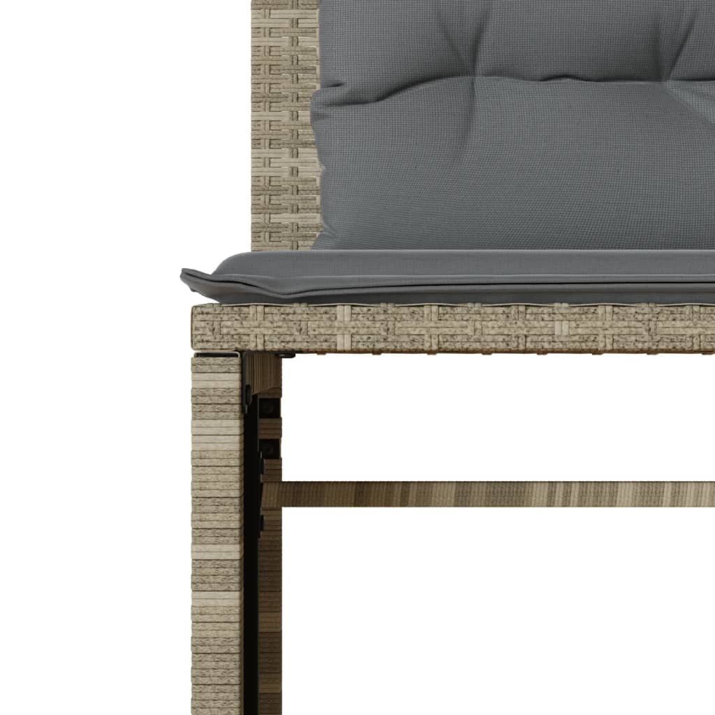 4 részes világosszürke polyrattan kerti ülőgarnitúra párnákkal 8