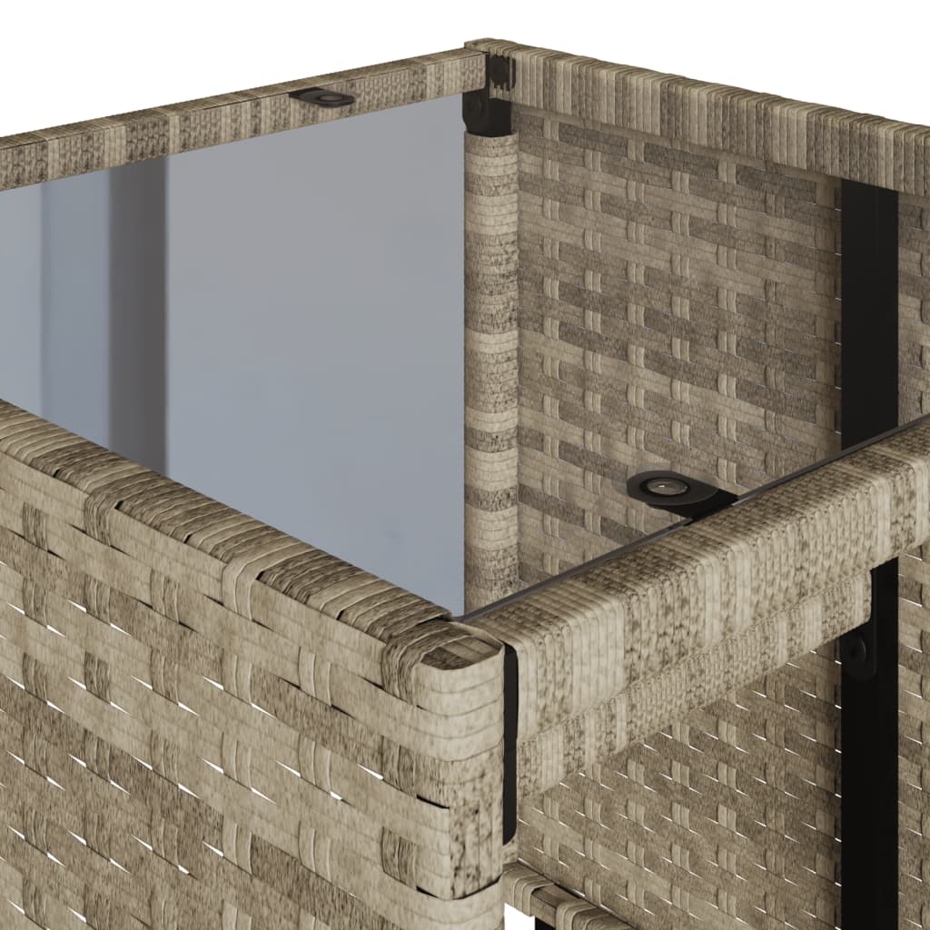4 részes világosszürke polyrattan kerti ülőgarnitúra párnákkal 9