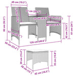 2 személyes szürke polyrattan kerti kanapé asztallal/székkel 12