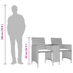 2 személyes szürke polyrattan kerti kanapé asztallal/székkel 13
