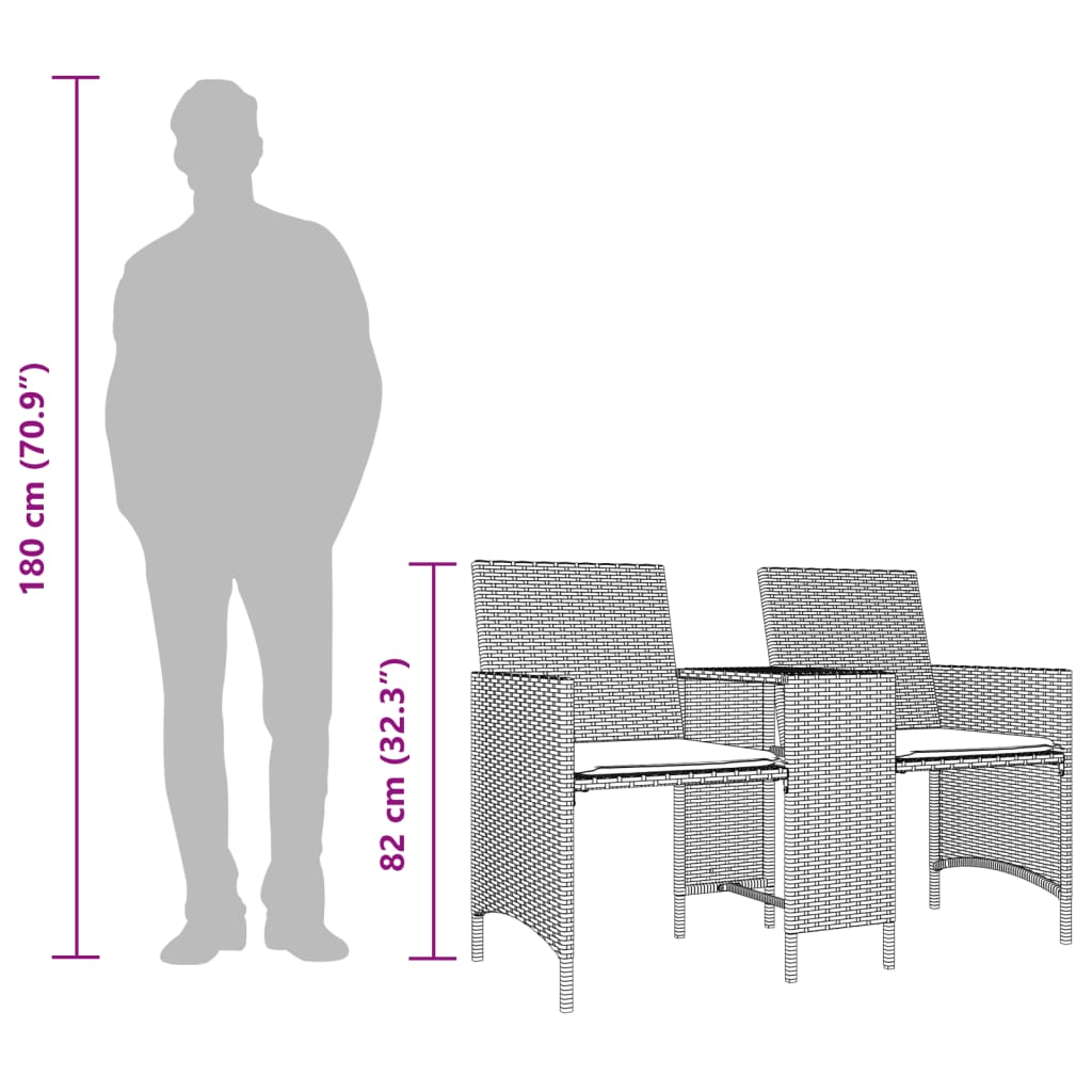 2 személyes szürke polyrattan kerti kanapé asztallal/székkel 13