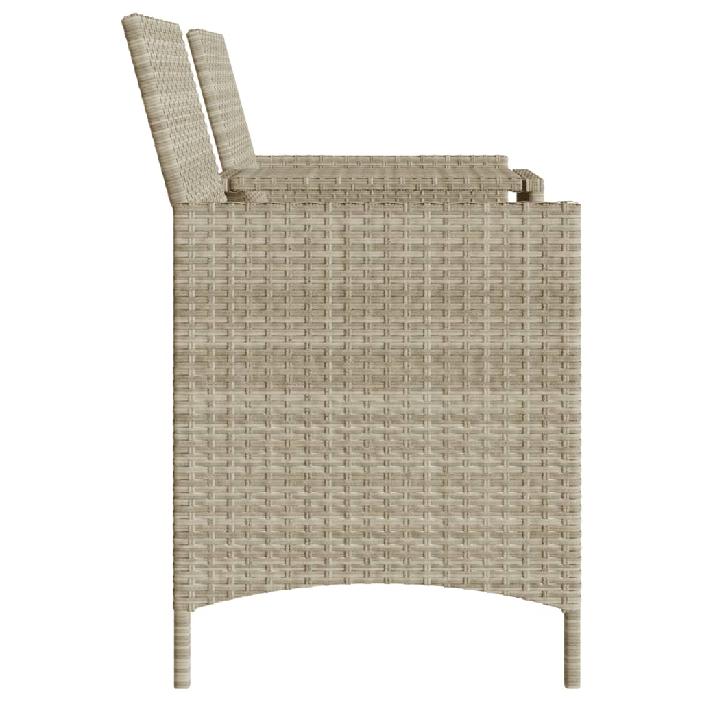 2 személyes szürke polyrattan kerti kanapé asztallal/székkel 6
