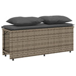 3 részes szürke polyrattan kerti étkezőgarnitúra párnával 4