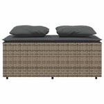 3 részes szürke polyrattan kerti étkezőgarnitúra párnával 5