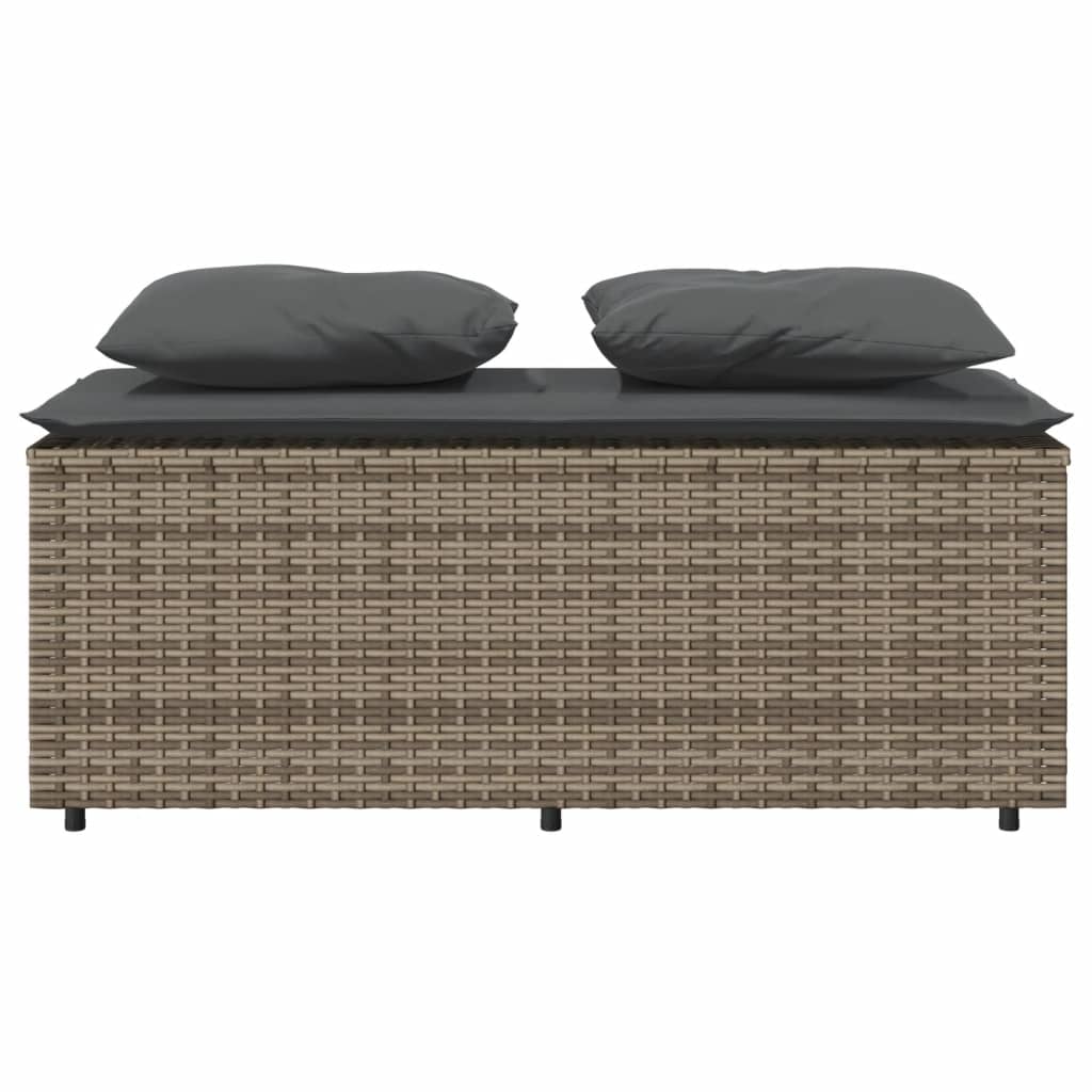 3 részes szürke polyrattan kerti étkezőgarnitúra párnával 5