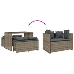 3 részes szürke polyrattan kerti étkezőgarnitúra párnával 6