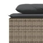 3 részes szürke polyrattan kerti étkezőgarnitúra párnával 7