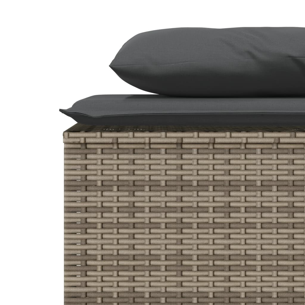 3 részes szürke polyrattan kerti étkezőgarnitúra párnával 7