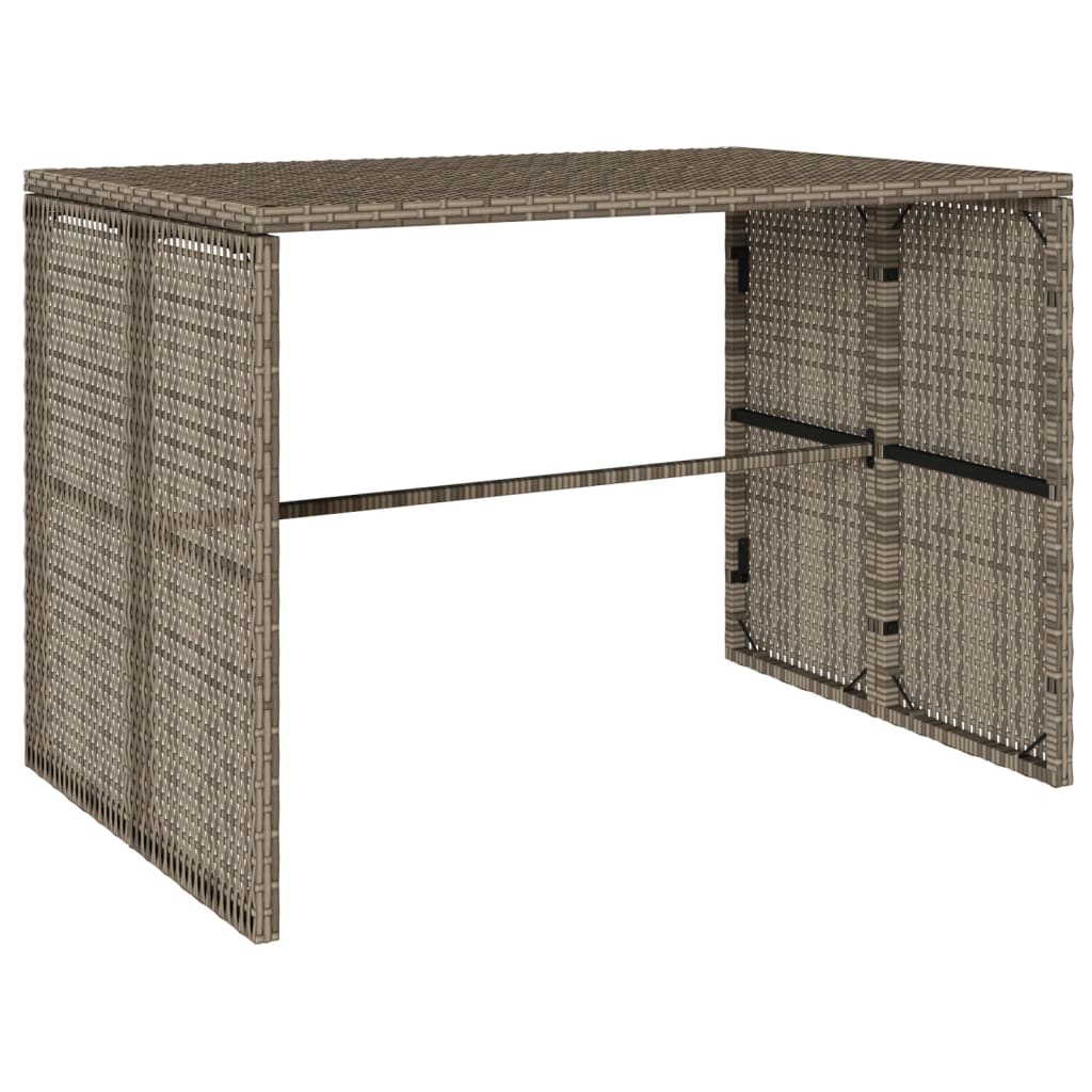 3 részes szürke polyrattan kerti étkezőgarnitúra párnával 8