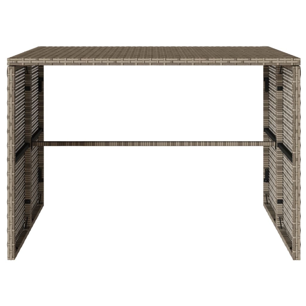 3 részes szürke polyrattan kerti étkezőgarnitúra párnával 9
