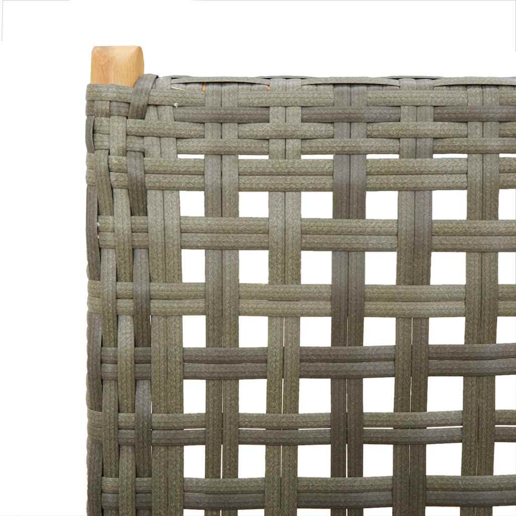 2 db-os összecsukható szék, szürke, tömör akácfa és polyrattan 9