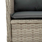 Világosszürke polyrattan dönthető kerti pad párnával 8