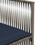 7 db szürke polyrattan kerti étkezőgarnitúra párnákkal 9