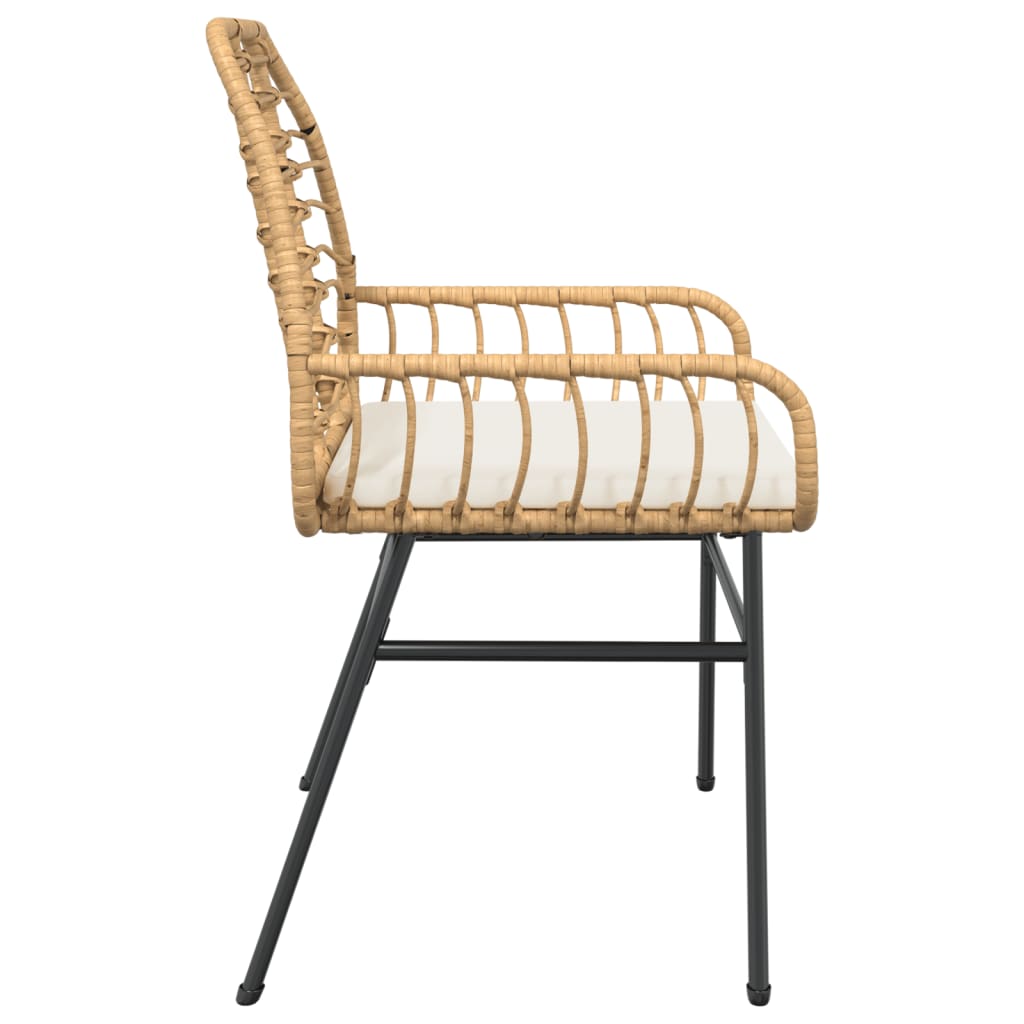 2 db barna polyrattan kerti szék párnákkal 6