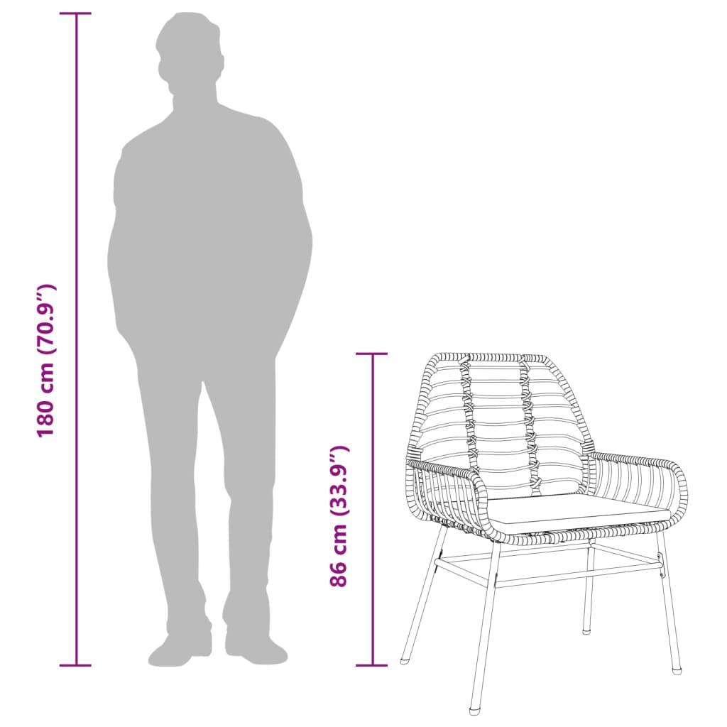 2 db barna polyrattan kerti szék párnákkal 10