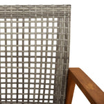 2 db szürke polyrattan és akácfa kerti szék 8
