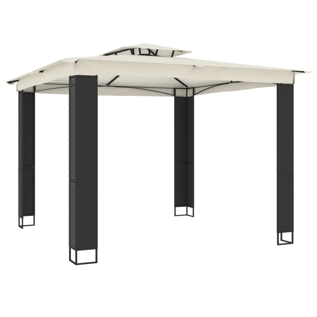 Krémszínű acél dupla tetős pavilon 2,94 x 2,94 m 5