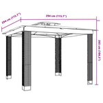 Krémszínű acél dupla tetős pavilon 2,94 x 2,94 m 8