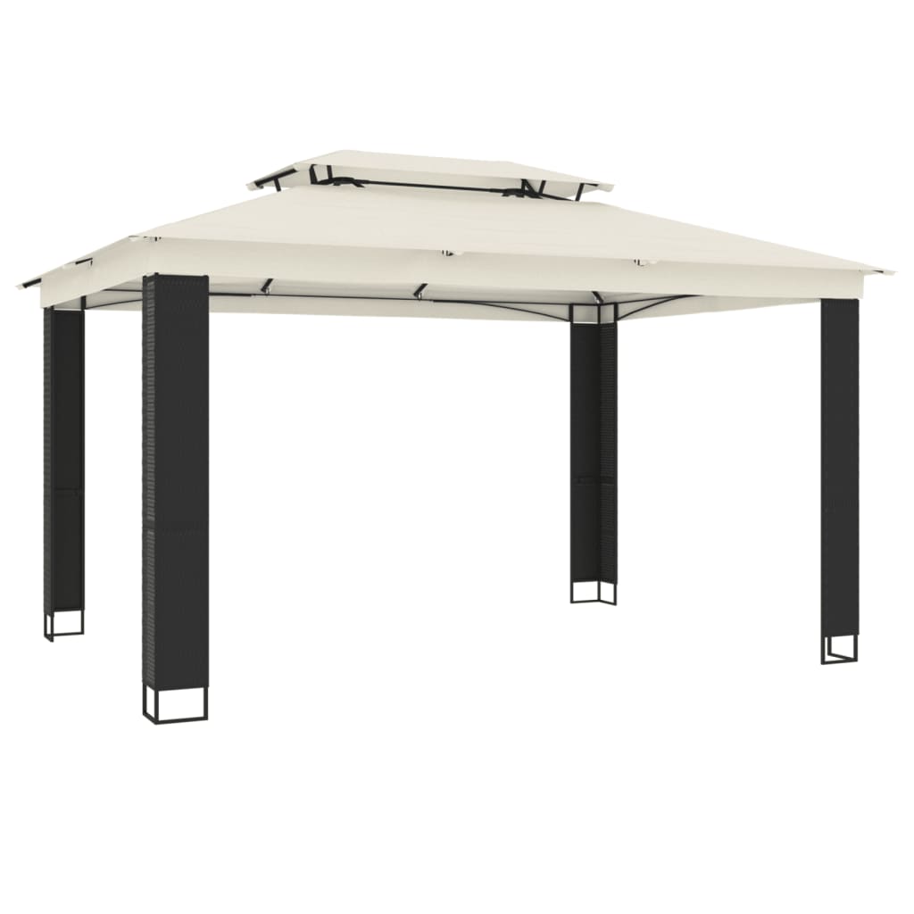 Krémszínű acél dupla tetős pavilon 3,94 x 2,96 m 2