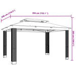 Krémszínű acél dupla tetős pavilon 3,94 x 2,96 m 8