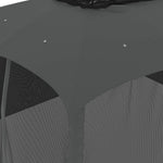Antracit acél dupla tetős pavilon hálós falakkal 3,93 x 2,93 m 7