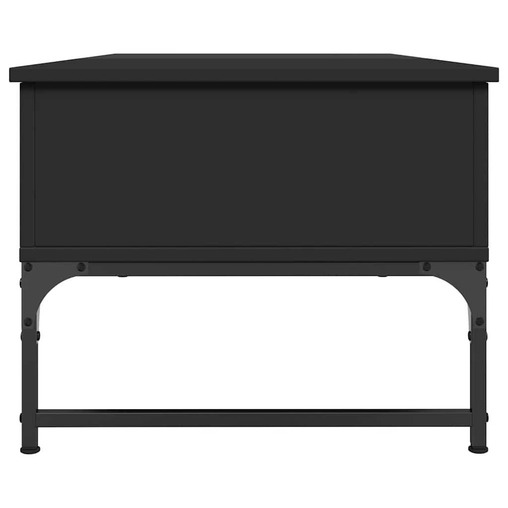 Fekete szerelt fa és fém dohányzóasztal 100 x 50 x 40 cm 6