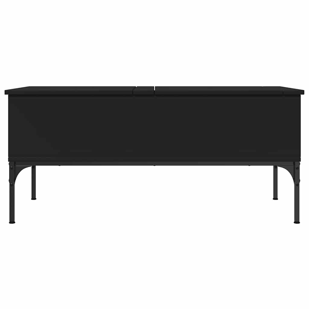 Fekete szerelt fa és fém dohányzóasztal 100 x 50 x 45 cm 5