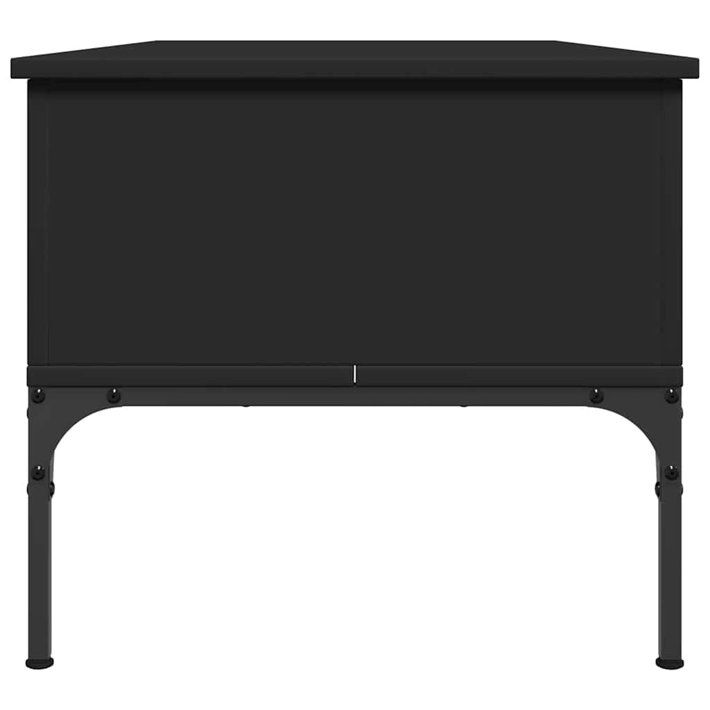 Fekete szerelt fa és fém dohányzóasztal 100 x 50 x 45 cm 6