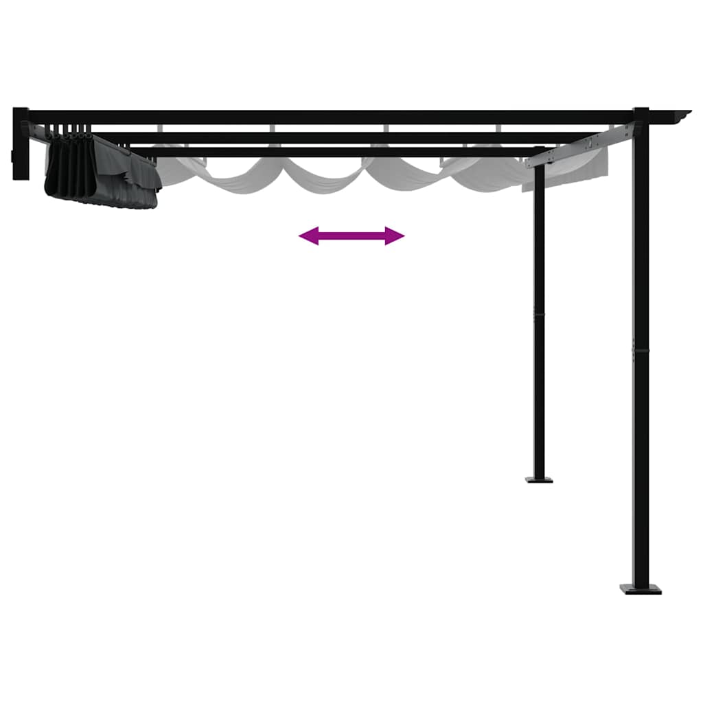 Pavilon 400 x 300 x 200 cm Antracitszürke Poliészter 9