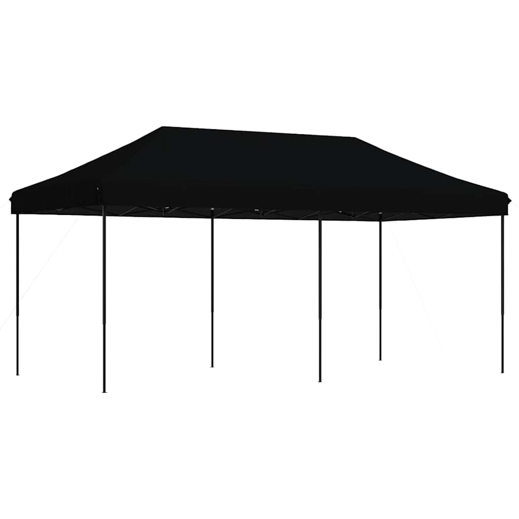 Fekete összecsukható felugró rendezvénysátor 580x292x315 cm 2