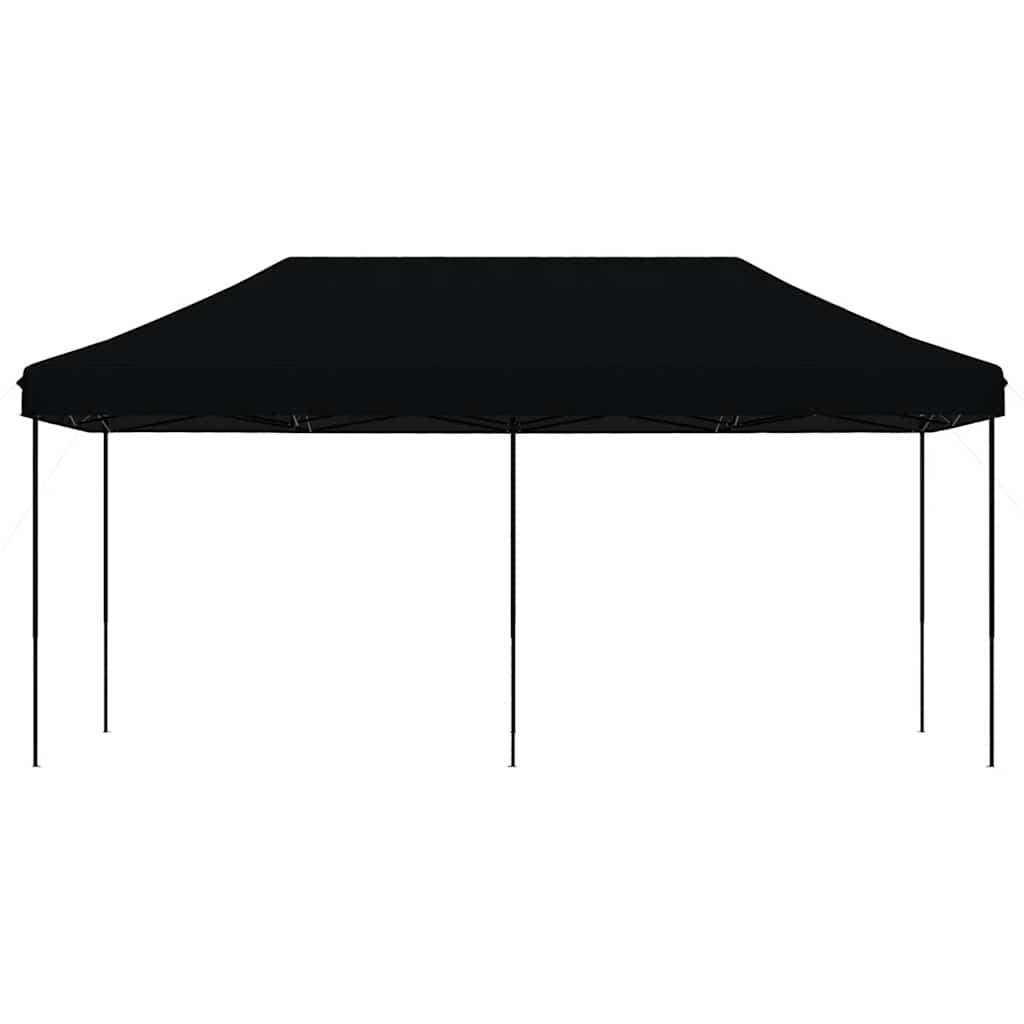 Fekete összecsukható felugró rendezvénysátor 580x292x315 cm 3