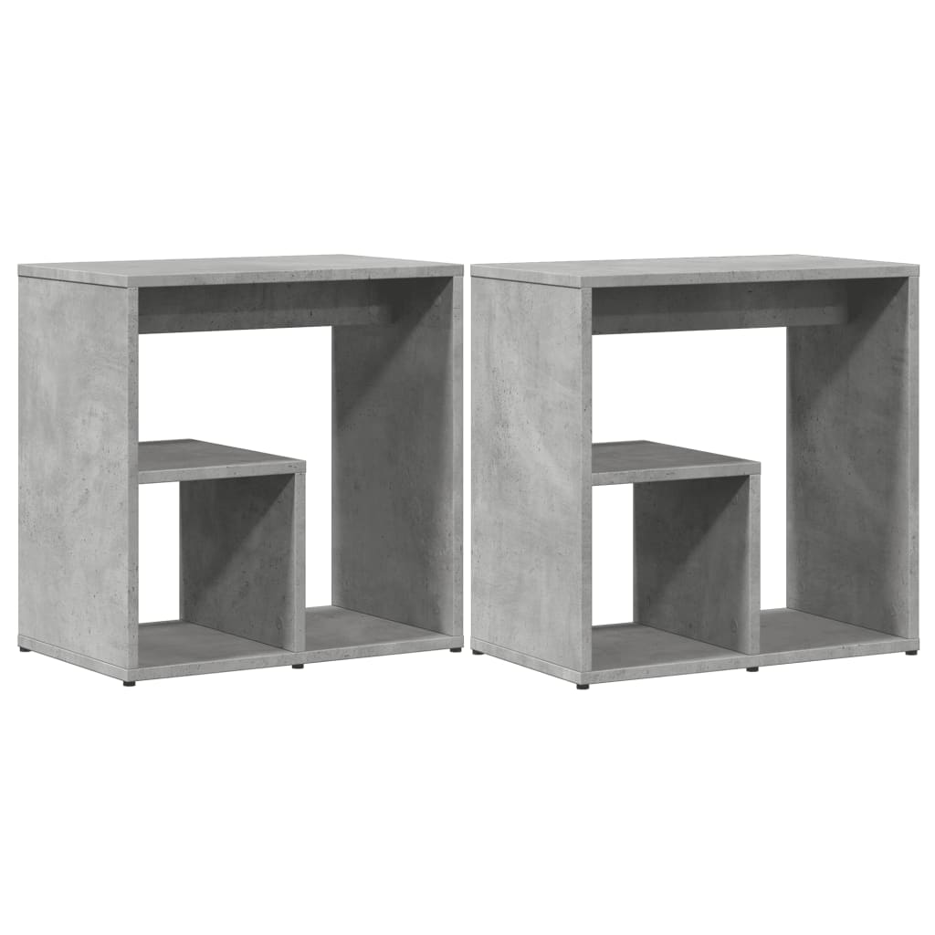 2 db betonszürke szerelt fa kisasztal 50x30x50 cm 2