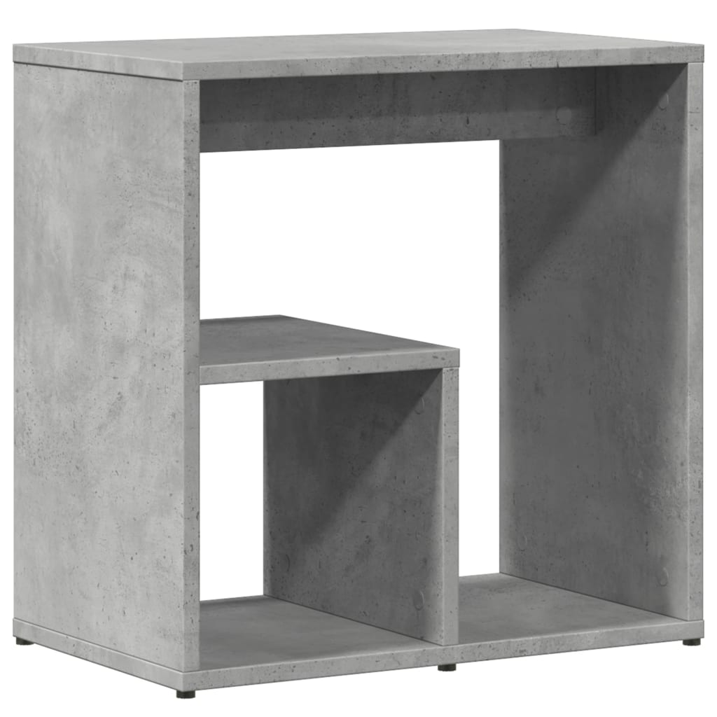 2 db betonszürke szerelt fa kisasztal 50x30x50 cm 5