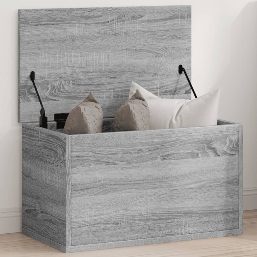 Szürke sonoma színű szerelt fa tárolóláda 60 x 35 x 35 cm