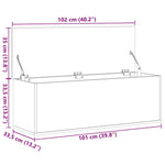 Betonszürke szerelt fa tárolóláda 102 x 35 x 35 cm 11