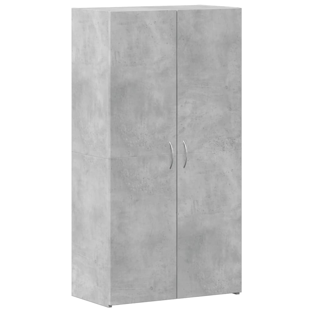 Betonszürke szerelt fa irattartó szekrény 60 x 32 x 115 cm 2