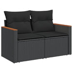 7 részes fekete polyrattan kerti ülőgarnitúra párnával 5