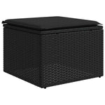7 részes fekete polyrattan kerti ülőgarnitúra párnával 6