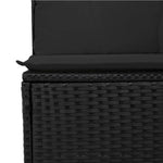 7 részes fekete polyrattan kerti ülőgarnitúra párnával 8