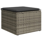 10 részes szürke polyrattan kerti ülőgarnitúra párnákkal 5