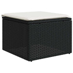 12 részes fekete polyrattan kerti ülőgarnitúra párnákkal 7