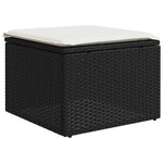 4 részes fekete polyrattan kerti ülőgarnitúra párnákkal 5